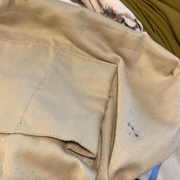 Margot leather navy and brown satchel w/ hand straps and cross body canvas strap - Picture 5 of 6